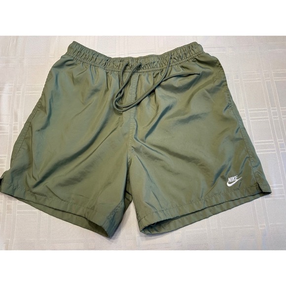 Nike Other - Nike Swim Trunks Mens Large Olive Green Mesh Lined 5 Inch Inseam Sporty Shorts